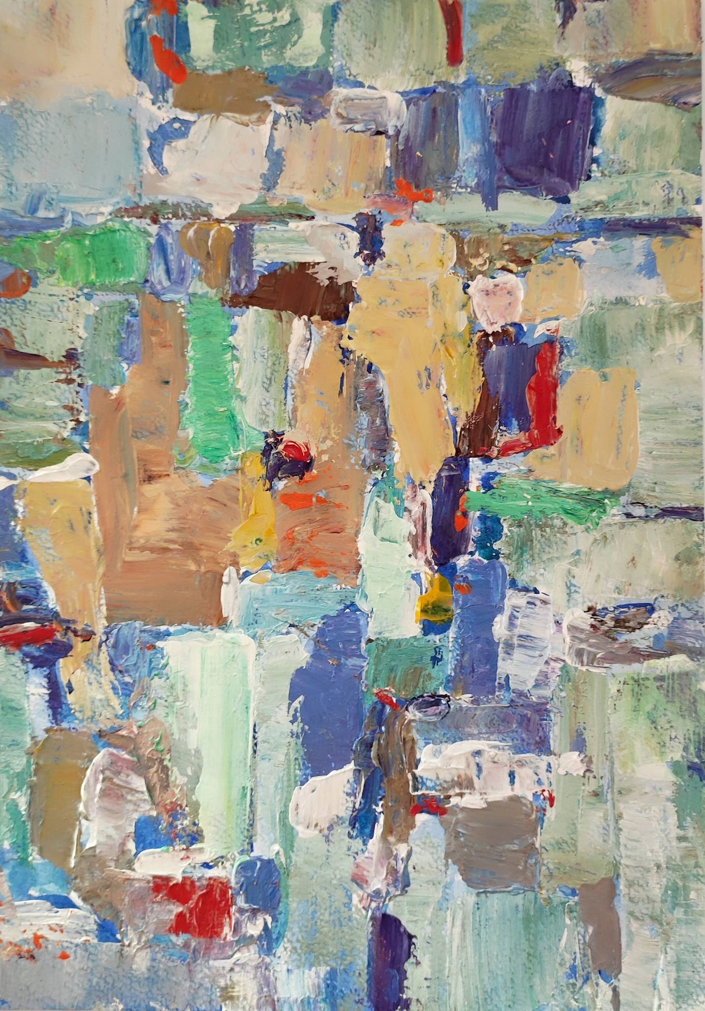 Peinture original Art abstrait technique mixte sur papier