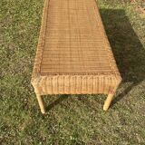 Am.pm rattan coffee table / bench – vintage 90s – excellent condition
