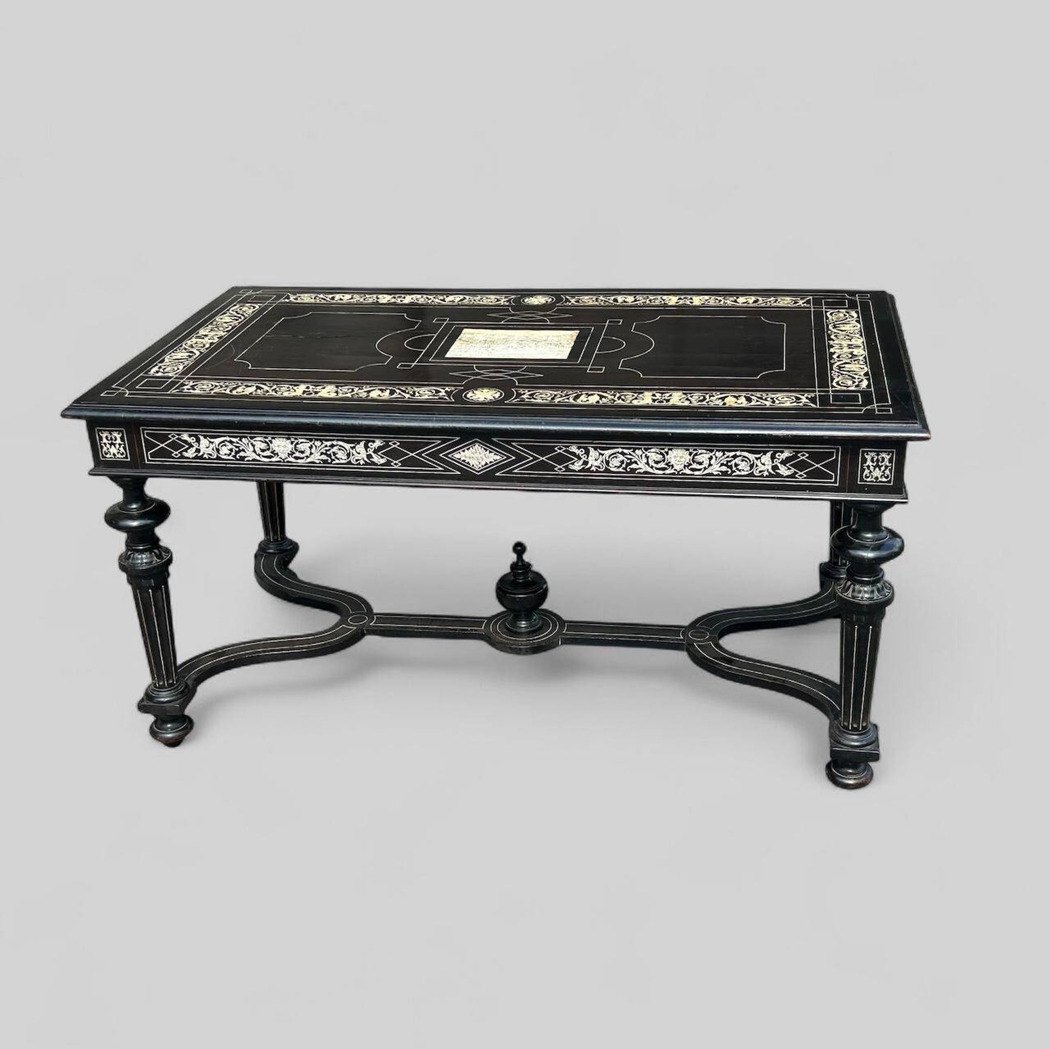 Large Italian center table or desk attributed to Ferdinand