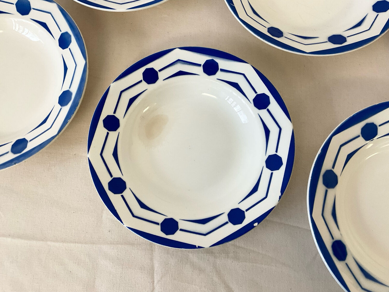 6 deep plates Digoin Sarreguemines - Ciboulette Collection