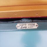 Lloyd loom blue and gold English art deco bench box