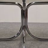 Space age coffee table in tubular and smoked glass, 60s-70s