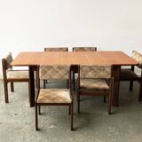 1960’s mid century G Plan dining table with 6 matching dining chairs