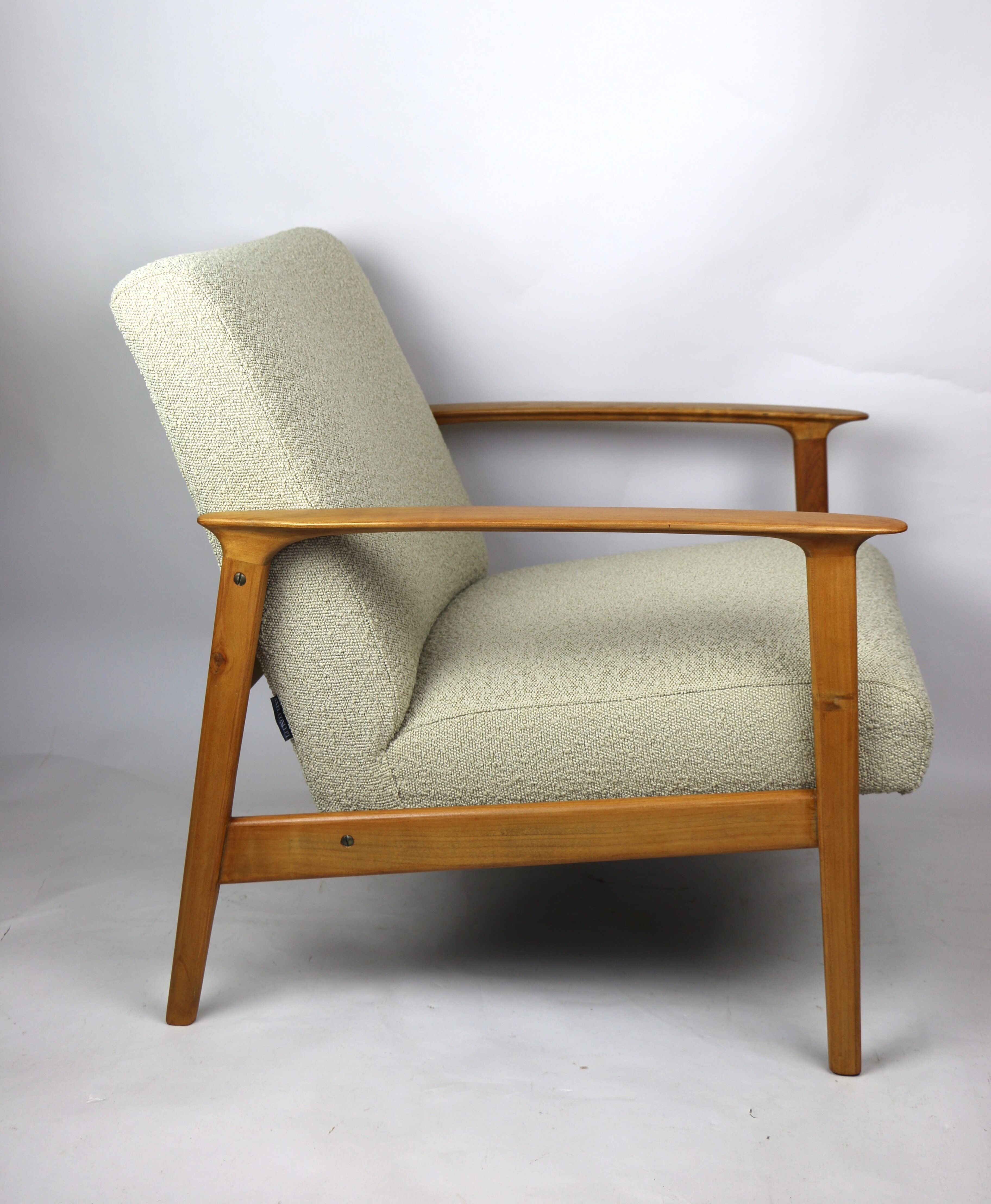 Fauteuil danoise beige en Boucle années 1970