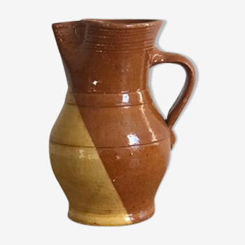 Vintage two-tone stoneware decanter