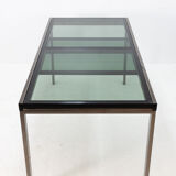 Table à manger en verre fumé extensible par Milo Baughman