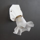 Applique murale en porcelaine, verre tulipe ancien art déco