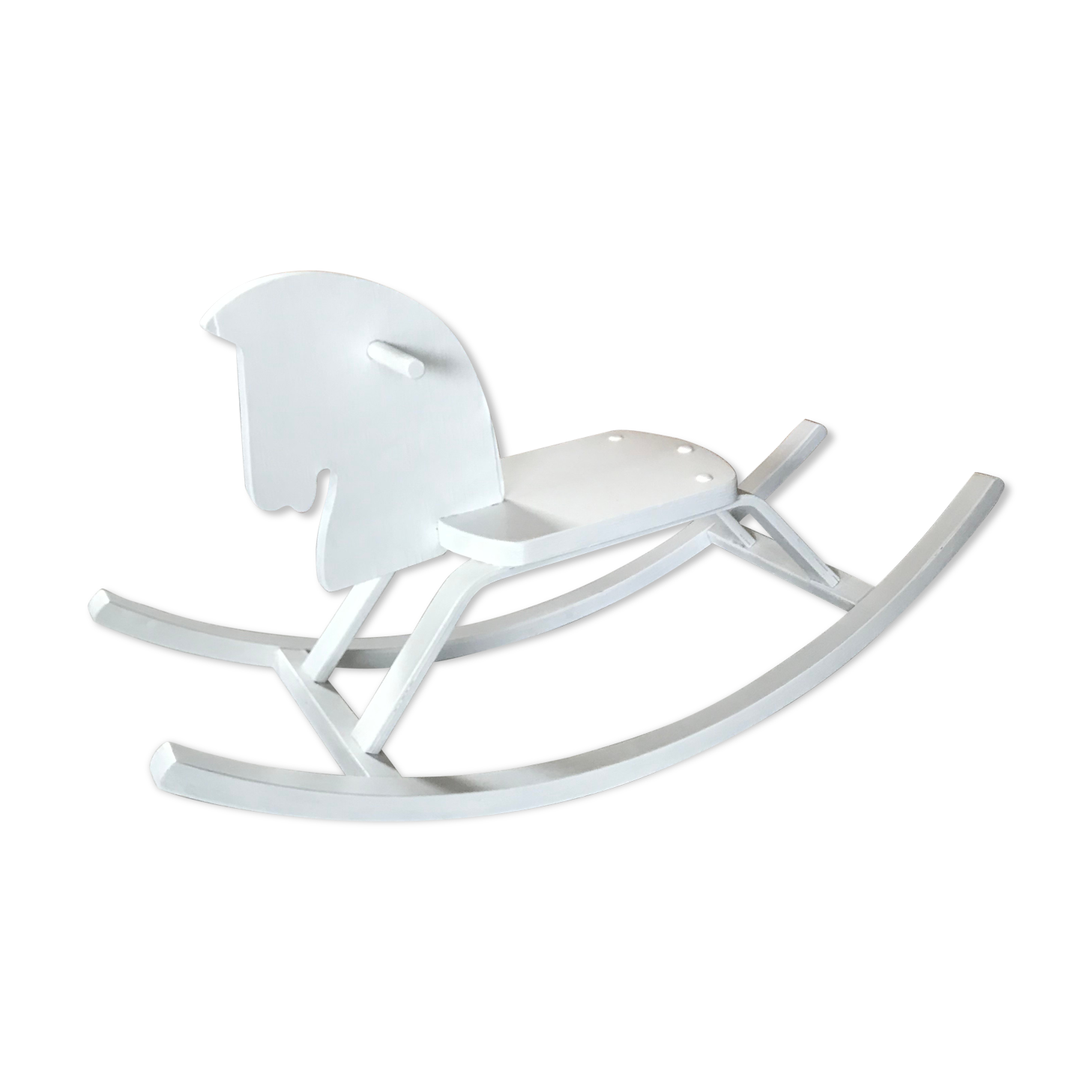 White wooden rocking horse