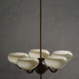 Chandelier with 5 arms by Paavo Tynell, model 1386/5 for Taito, Finland, 1930s.