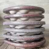 6 glazed ceramic snail plates