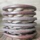 6 glazed ceramic snail plates