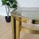 Vintage Brass & Smoked Glass Coffee Table: Mid-Century Italian End Table