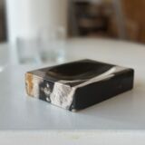 Symmetrical multicolored petrified wood soap dish