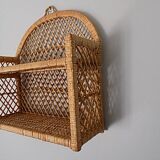 Rattan wall shelf