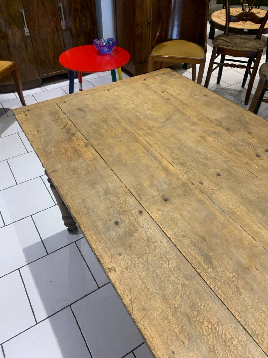 Old rustic 19th century farmhouse table