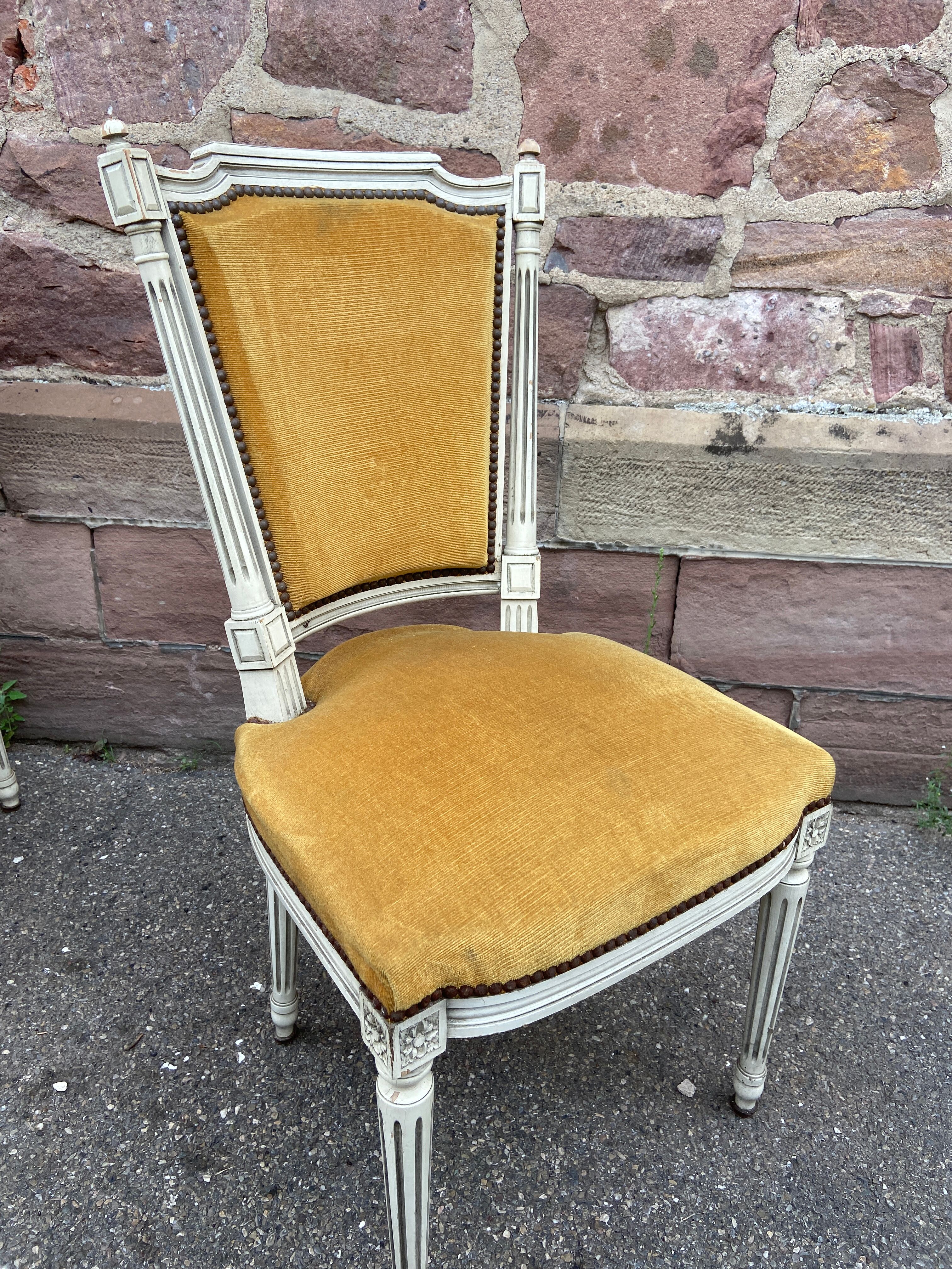 Set of 4 French chairs style Louis XVI vintage 1950 rococo Provence SHABBY CHIC