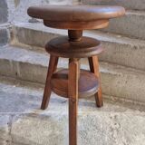 Vintage French adjustable beech stool, 1950s