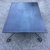 Aged metal coffee table