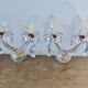 pair of double wall sconces with crystal pendants, made in Italy