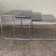 Series Of 3 pull-out tables "Harrow" for Meurop of the 70s