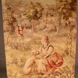 Aubusson Tapestry with Gallant Scene Decor, 19th Century