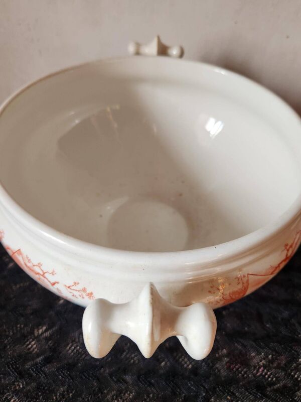 Soupière hollandaise Petrus Regout Marines Series 1896 Maastricht Red Transferware