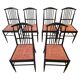 The Modernity, set of six chairs, model Charlotte, black lacquered wood.