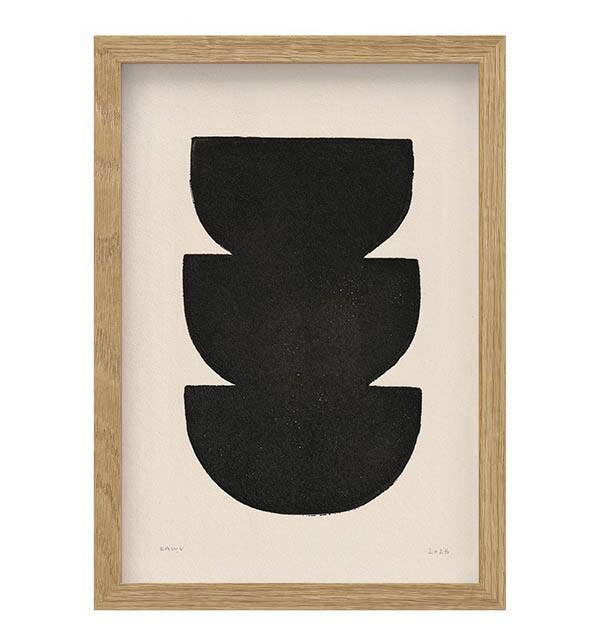 Collection of 4 black abstract paintings signed Eawy.