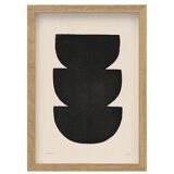 Collection of 4 black abstract paintings signed Eawy.
