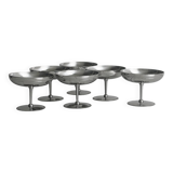 6 vintage stainless steel metal bowls