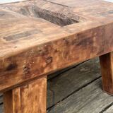 Brutalist coffee table made of solid wood