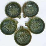 1970's pottery ashtray set