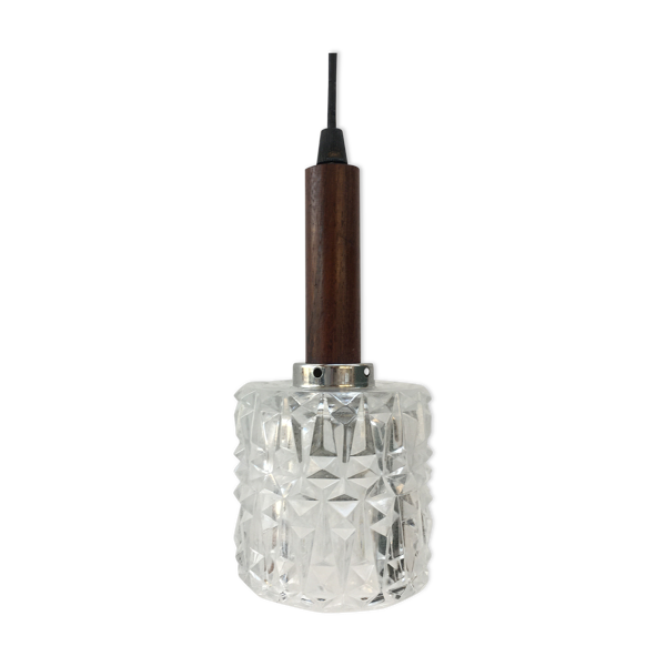 Suspension scandinave en verre moulé et teck — Beyit