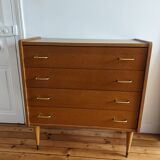 Vintage chest of drawers with spindle legs