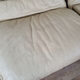 Modular sofa in leather and suede