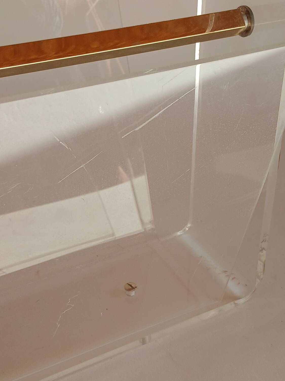 Acrylic magazine rack by David Lange