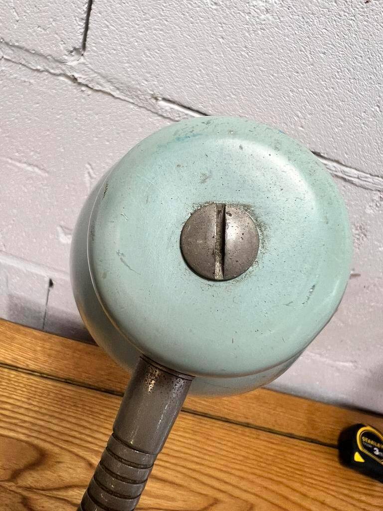 Industrial table lamp / vintage desk lamp mint color l 36 b 27 h 17
