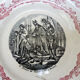 11 old plates hb choisy le roi in earthenware: joan of arc