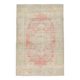 Tapis vintage rouge pâle et beige