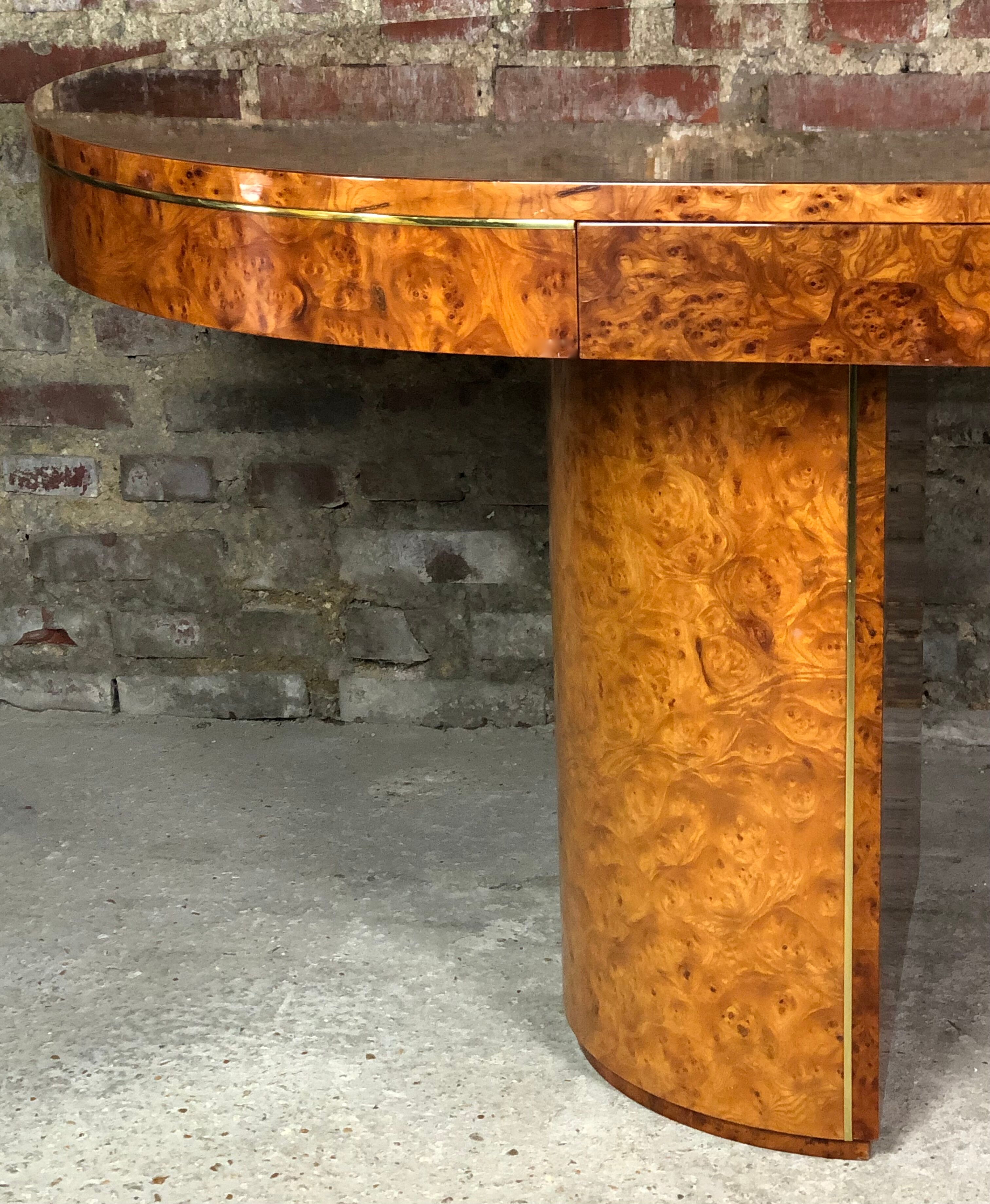 Bureau en loupe d'orme vintage 80'S