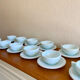 Art Deco coffee service in blue opaline
