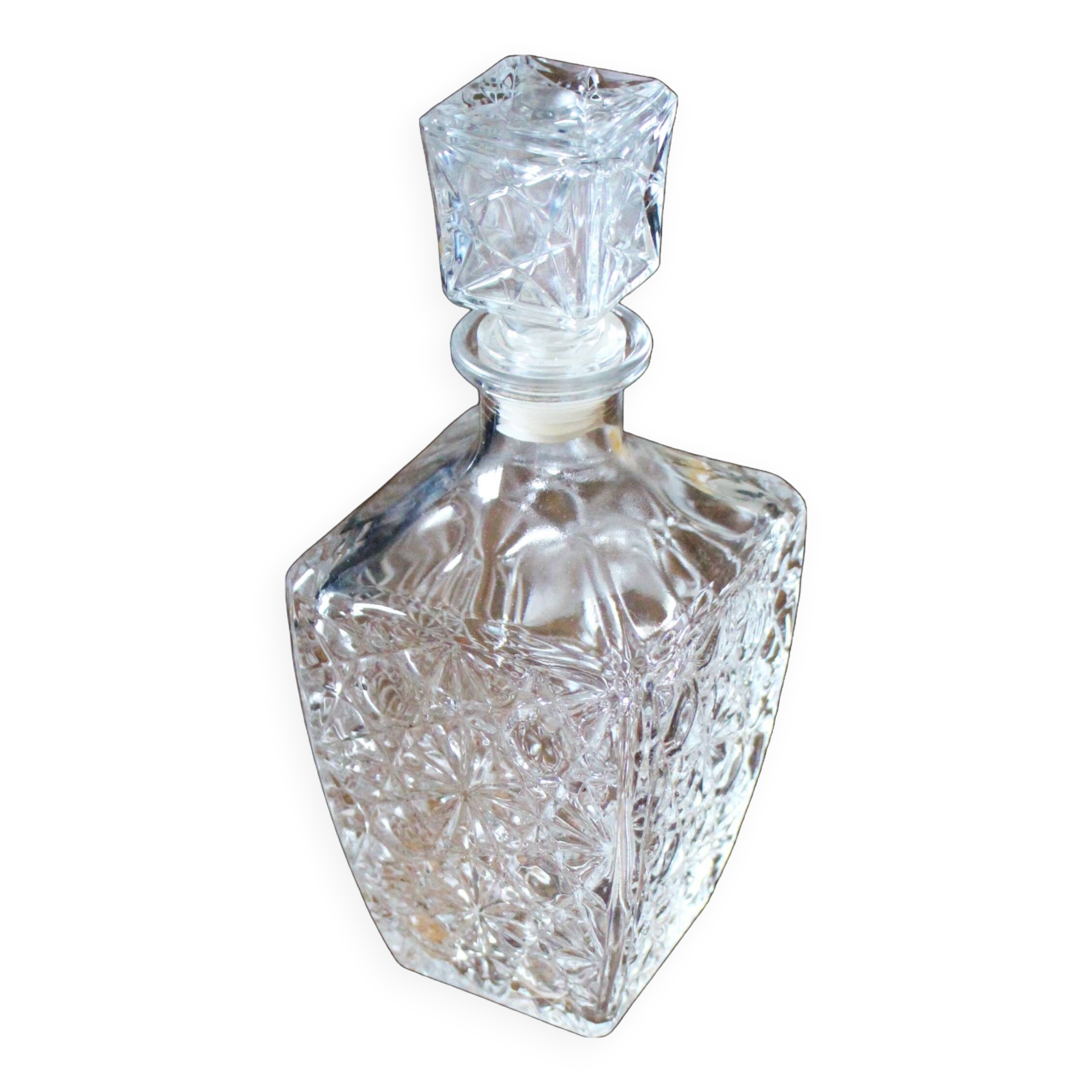 80s crystal star whiskey carafe
