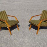 Pair of antique armchair Mier Topolcany green/yellow