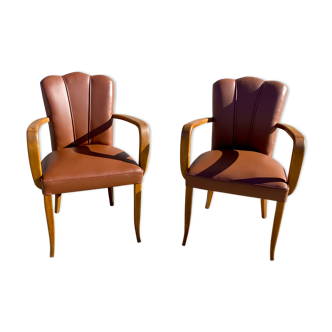 Pair of 50s bridge armchairs