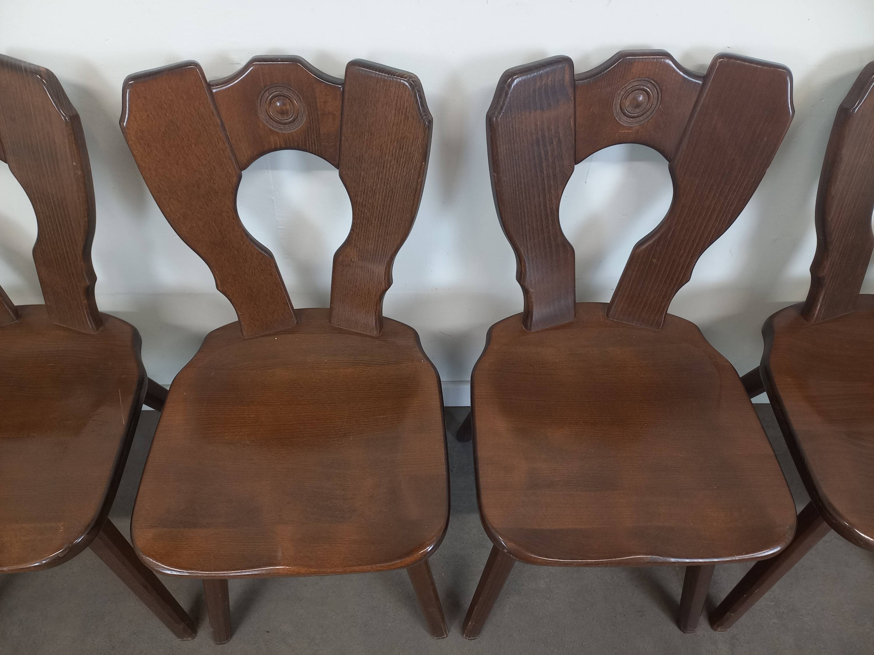 Set of 6 brutalist bistro chairs