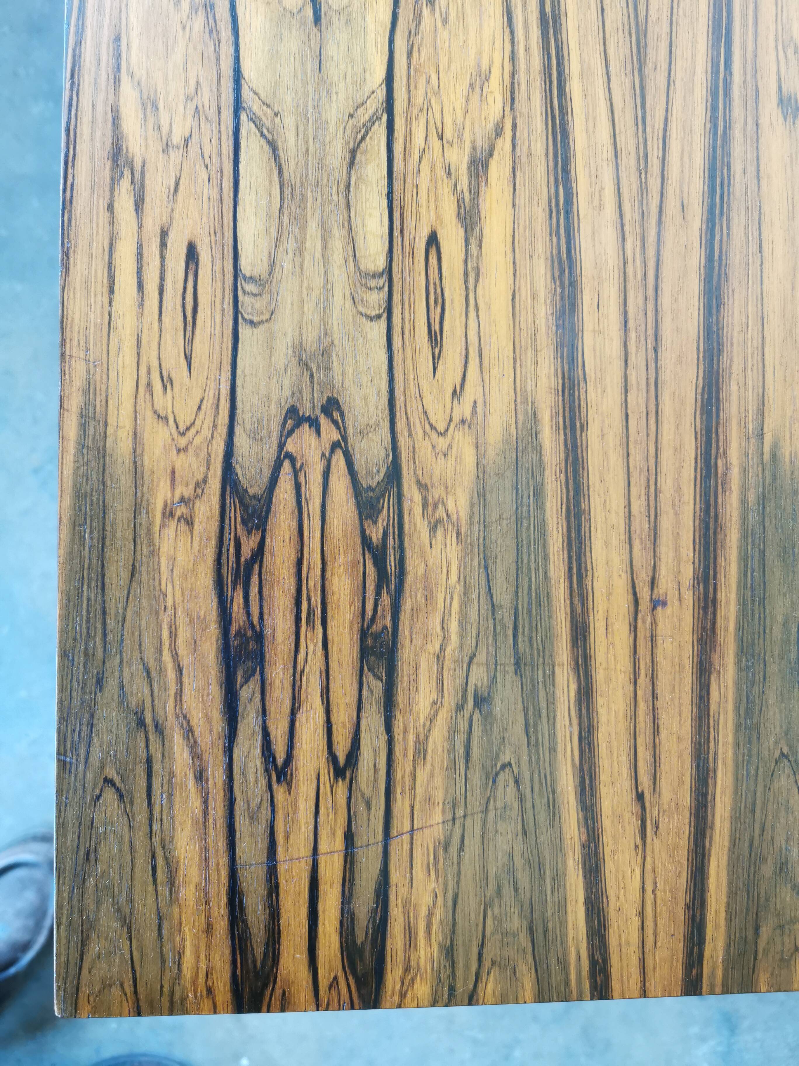 Coffee table from the 70s, chrome and rosewood