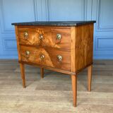 Chest of drawers two drawers restoration black marble heads of lions XIX century