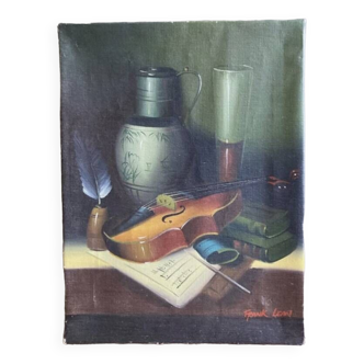 Nature morte Frank Lean violon