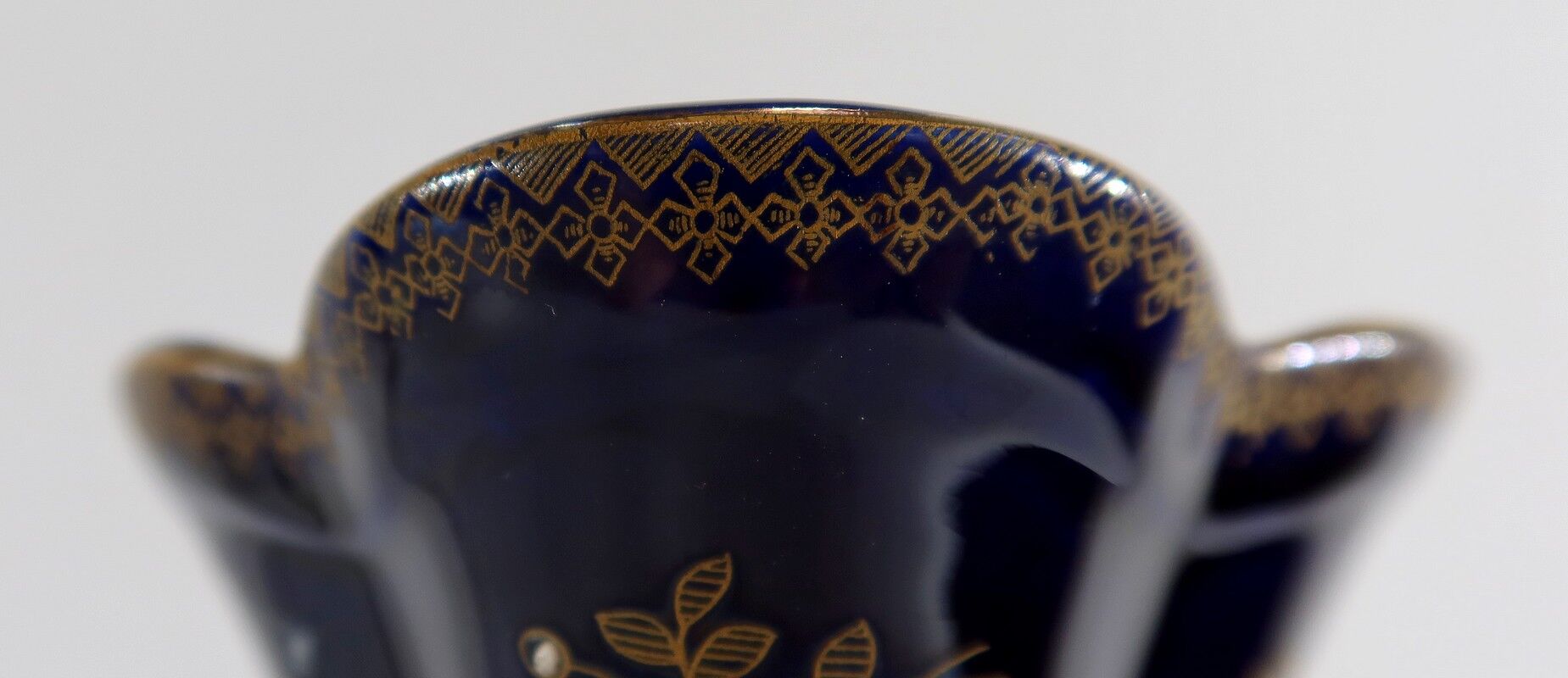 Midnight blue earthenware vase, "fives lille" - early twentieth century