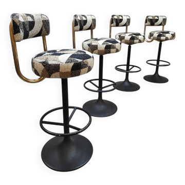 Vintage Swedish design Cobra barstools Borje Johanson 'Geometric design'